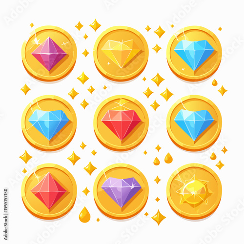 Power-Up Symbole und Sammelobjekte für Fantasy-Spiele