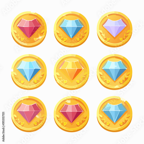 Power-Up Symbole und Sammelobjekte für Fantasy-Spiele