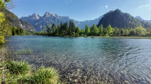 Mountain Lake Landscape on a Sunny Spring Day in Austria