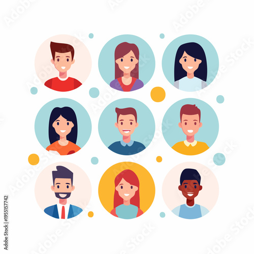 Set mit minimalistischen Charakter-Avataren für Apps