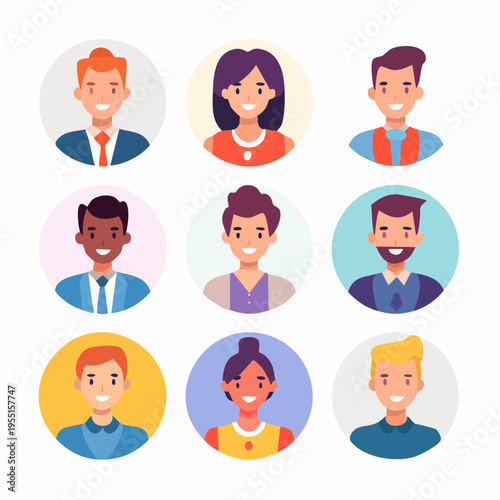 Set mit minimalistischen Charakter-Avataren für Apps