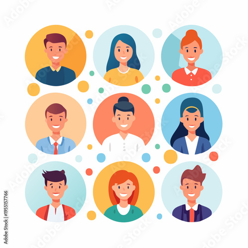 Set mit minimalistischen Charakter-Avataren für Apps