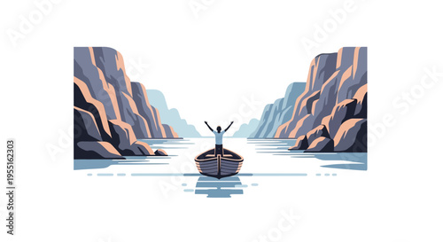 Adventurous journey through majestic canyon on a serene river