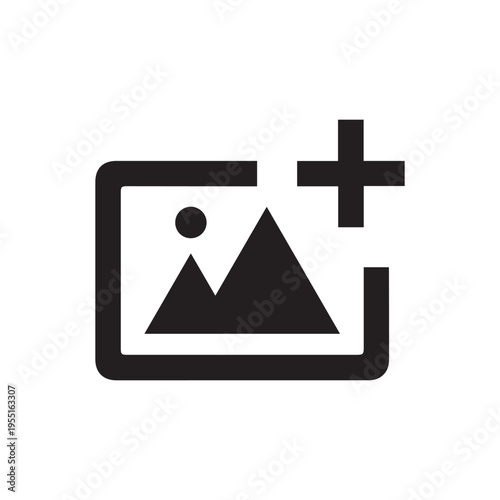 Add image icon vector isolated on white background
