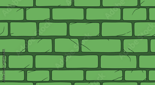 Green Brick Wall Texture Background