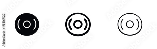 Concentric Circle Icon Set - Data Storage and Target Symbol