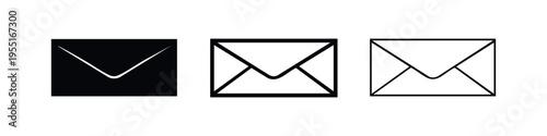 Mail Envelope Icon Set. Communication, Message, and Email Symbol.