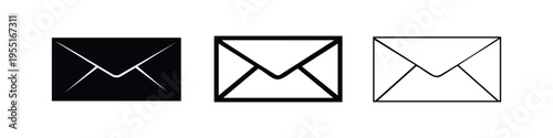Email Envelope Icon Set. Digital Communication and Contact Symbol.