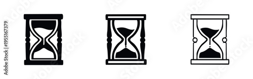Hourglass Time Measurement Icon Set for Passing Moments