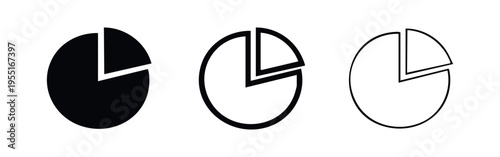Pie Chart Data Representation Icon Set
