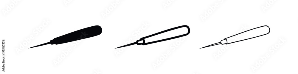 Fototapeta premium Awl Tool Icons Set