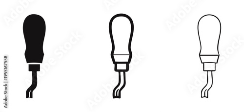 Leather edge creaser icon set for professional leather finishing