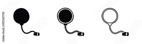 Professional Microphone Pop Filter Icon Set. Recording Studio Accessory Vector. Vocal Pop Screen for Broadcast.