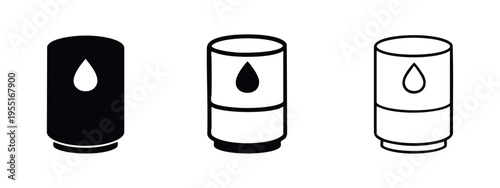 Air Diffuser Icon Set. Outline and glyph vector symbols for an essential oil or room freshener, isolated on white background.