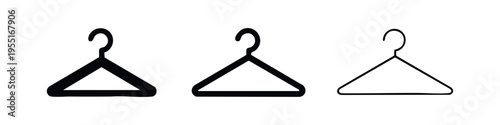 Clothes Hanger Icon Set for Wardrobe and Laundry Symbolism