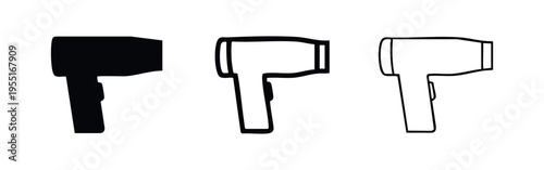 Hairdryer Icon Set for Beauty and Styling Appliance
