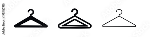 Clothes Hanger Icon Set for Wardrobe and Laundry Symbolism