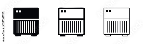 Modern Air Purifier and Humidifier Icon Set for Clean Home Air