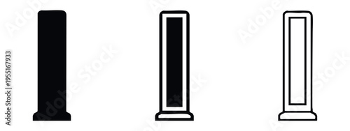 Tower Air Purifier and Heater Icon Set for Modern Home Appliances