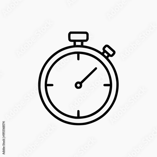 Free Download Line art stopwatch icon in minimalistic design on white background, horse racing concept    - GFXLoad
