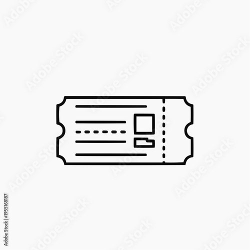 Ticket stub with barcode and details in minimalist design, horse racing concept