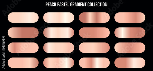 Peach Pastel Gradient Collection Vector Swatches for Modern Design Backgrounds and UI Elements