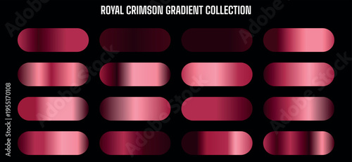 Royal Crimson Gradient Collection Vector Swatches for Modern Design and Backgrounds