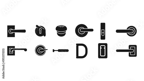 Collection of various door handles and locks.