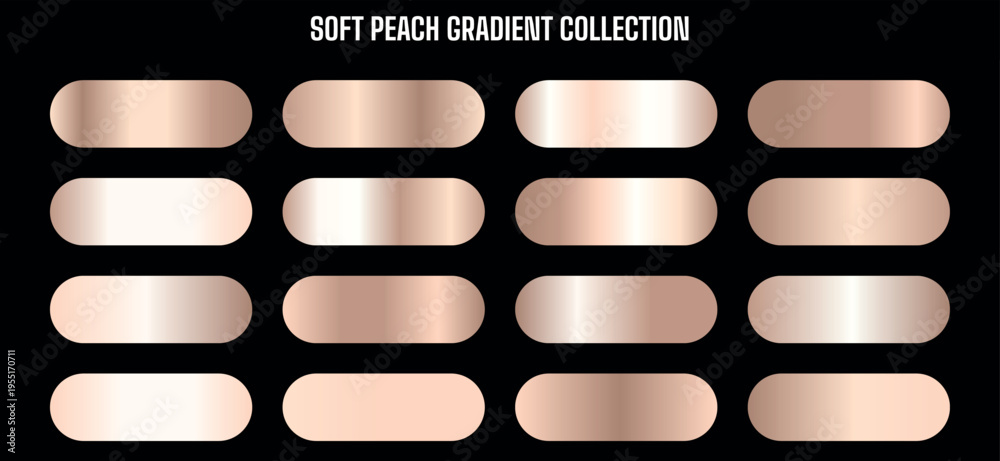 Obraz premium Soft Peach Gradient Collection Vector Swatches for Modern Design and UI Elements