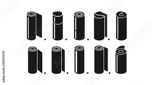 Collection of various battery icon designs.