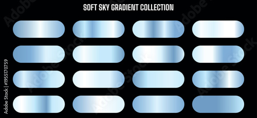 Soft Sky Gradient Collection Vector Swatches for Graphic Design and Web Backgrounds