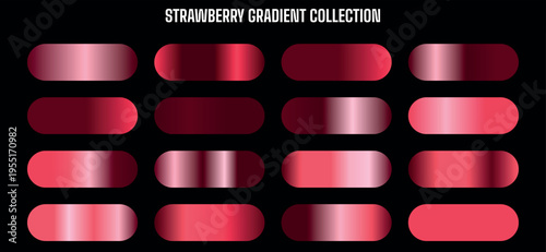 Strawberry Gradient Collection Vector Swatches for Modern Design and UI Elements