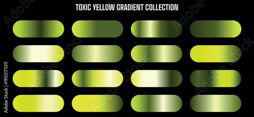 Toxic Yellow Gradient Collection Vector Set for Modern Design and UI Elements