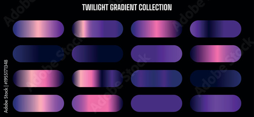 Twilight Gradient Collection Vector Swatches for Modern Design Backgrounds and UI Elements