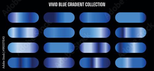 Vivid Blue Gradient Collection Vector Swatches for Modern Design and Web Backgrounds