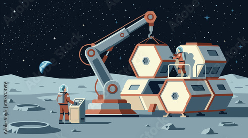 Robotic Construction on Lunar Surface Site.