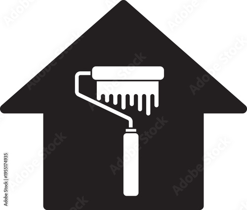 Painting House Icon with Roller