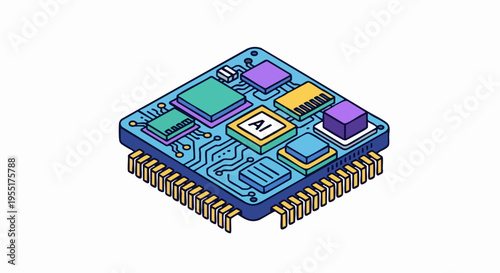 Advanced Circuit Board with AI Chip.