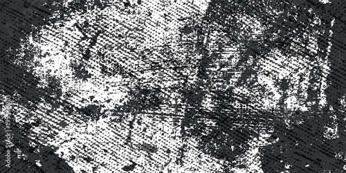 Black and white grunge. Distress overlay texture. Abstract surface dust and rough dirty wall background concept. Worn, torn, weathered effect. Vector illustration, EPS 10.