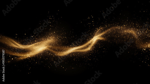 Wallpaper Mural Abstract gold background with glowing wave, sparkling dust, and dynamic light effect on black, creating luxurious, elegant, and festive atmosphere for celebration or decoration Torontodigital.ca