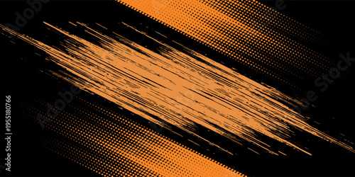 orange black brush Car sticker wrap pattern banner abstract sporty lines black orange color sport combination cover old simple art. eps 10