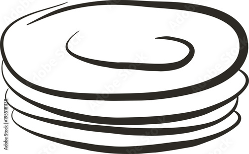 Pancake Stack Vintage Sketch