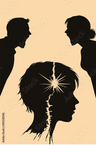 Child's Trauma in Divorce: Dysfunctional Parents Shouting, Fear, Discord & Pain