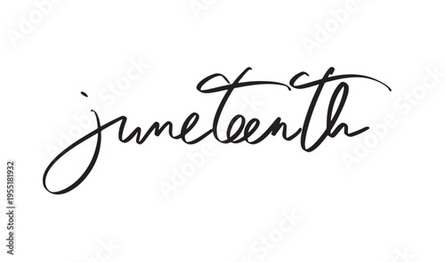 Juneteenth text font calligraphy hand written lettering script black color object icon june month 19 nineteen day date juneteenth america africa freedom celebration freedom festival federal juneteenth