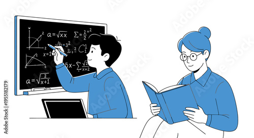 Two students in a classroom setting.