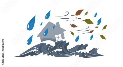 House in a stormy weather condition.