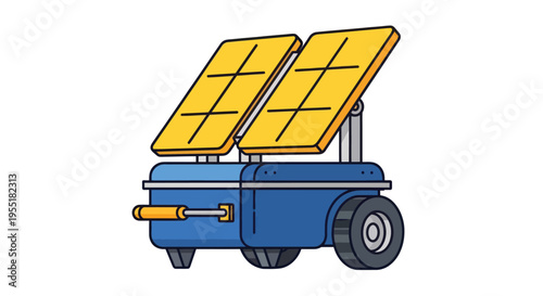 Solar Panel Cart with Wheels.