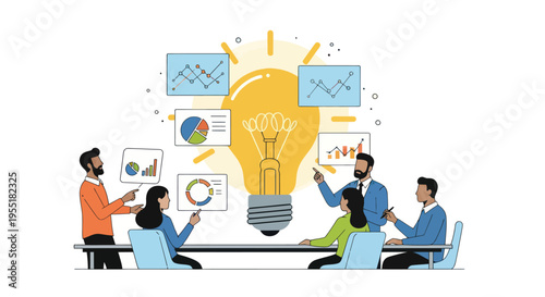 Business people discussing ideas together.