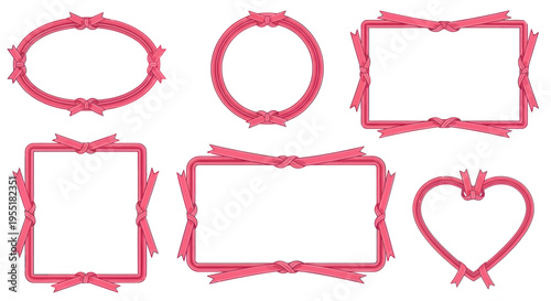 Red torn paper photo frames.