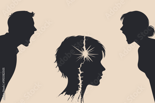 Child's Trauma in Divorce: Dysfunctional Parents Shouting, Fear, Discord & Pain